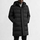 doudoune longue homme à capuche noir