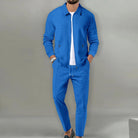 ensemble cardigan homme coupe slim en bleu pour femmes