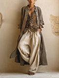 ensemble femme trois pièces wide leg imprimé