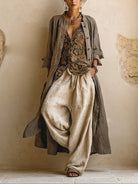 ensemble femme trois pièces wide leg imprimé