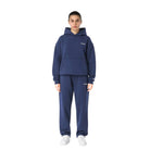ensemble jogging femme oversize à capuche en bleu
