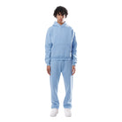 ensemble jogging femme oversize à capuche en bleu clair