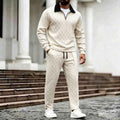 ensemble loungewear homme col demi-zip en kaki