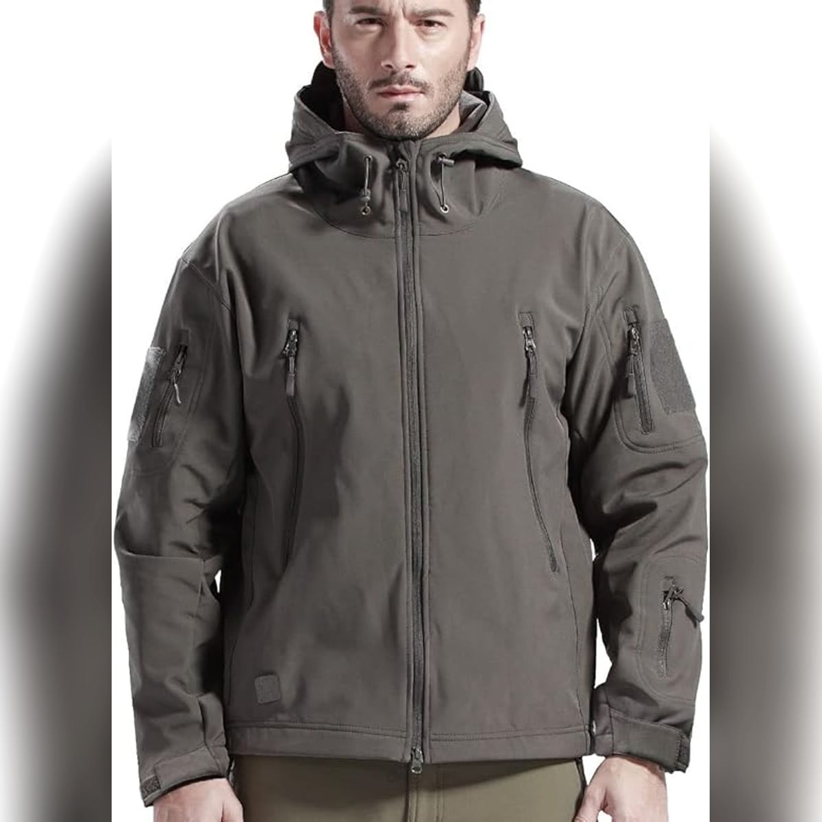 ensemble outdoor homme coupe ajustée capuche en gris