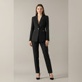 ensemble tailleur femme blazer et pantalon droit en noir