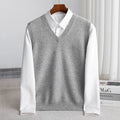 gilet col en v homme coupe ajustée en gris