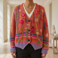 gilet femme broderie florale coupe slim en rouge