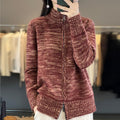 gilet femme col montant zippé oversize en rouge