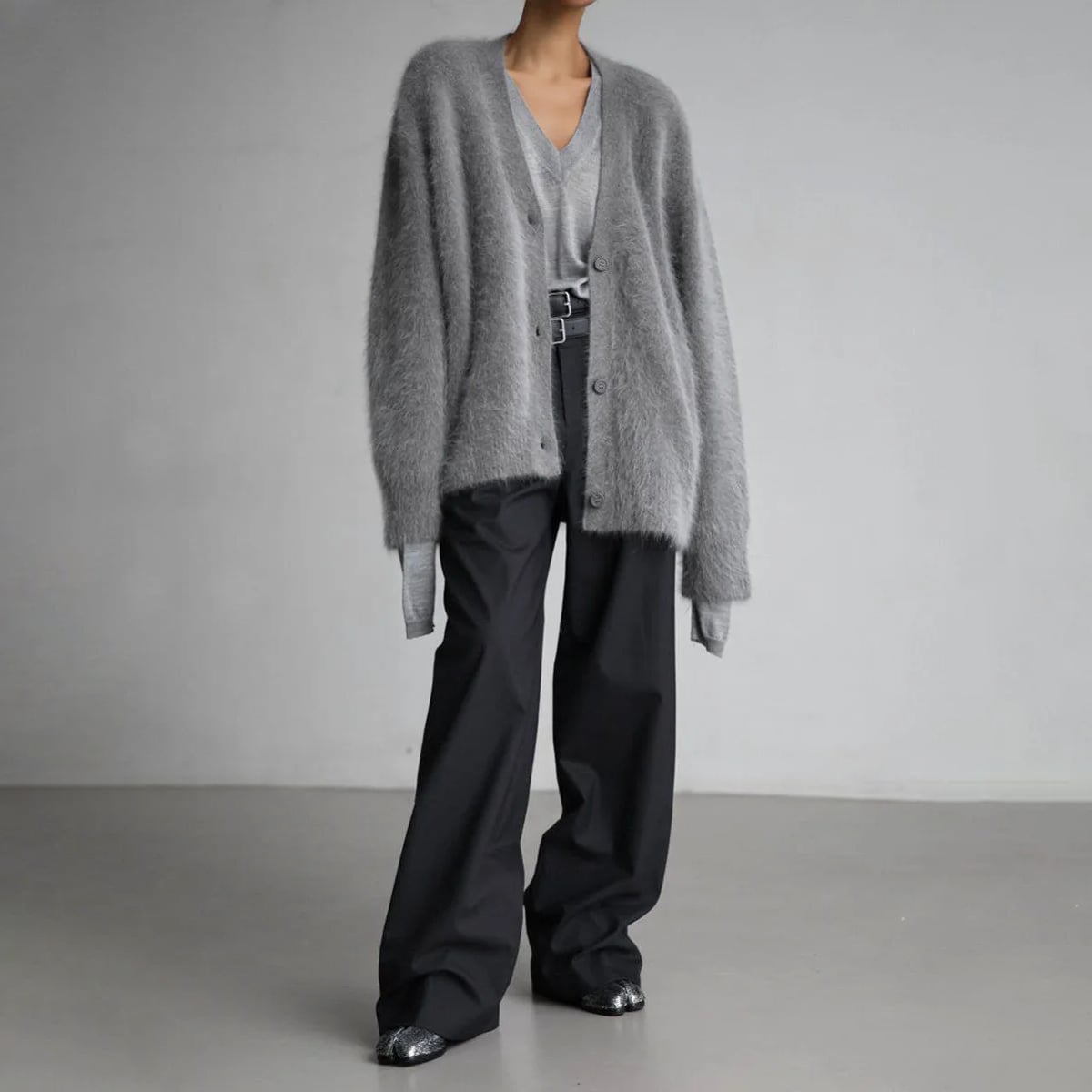 gilet femme oversize col en v
