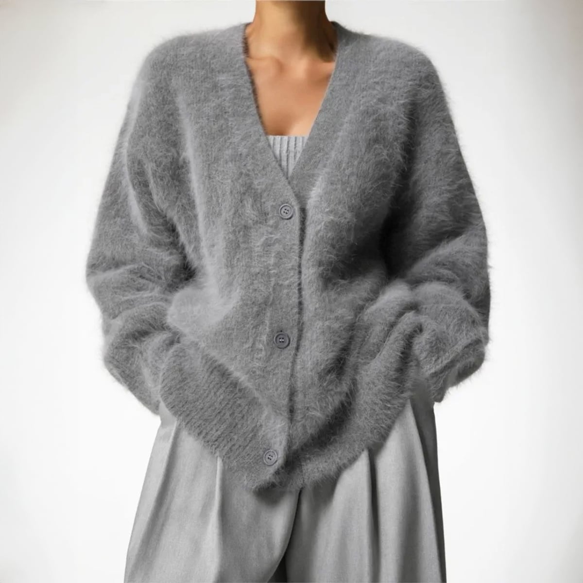 gilet femme oversize col en v