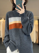 gilet femme oversize col montant zippé