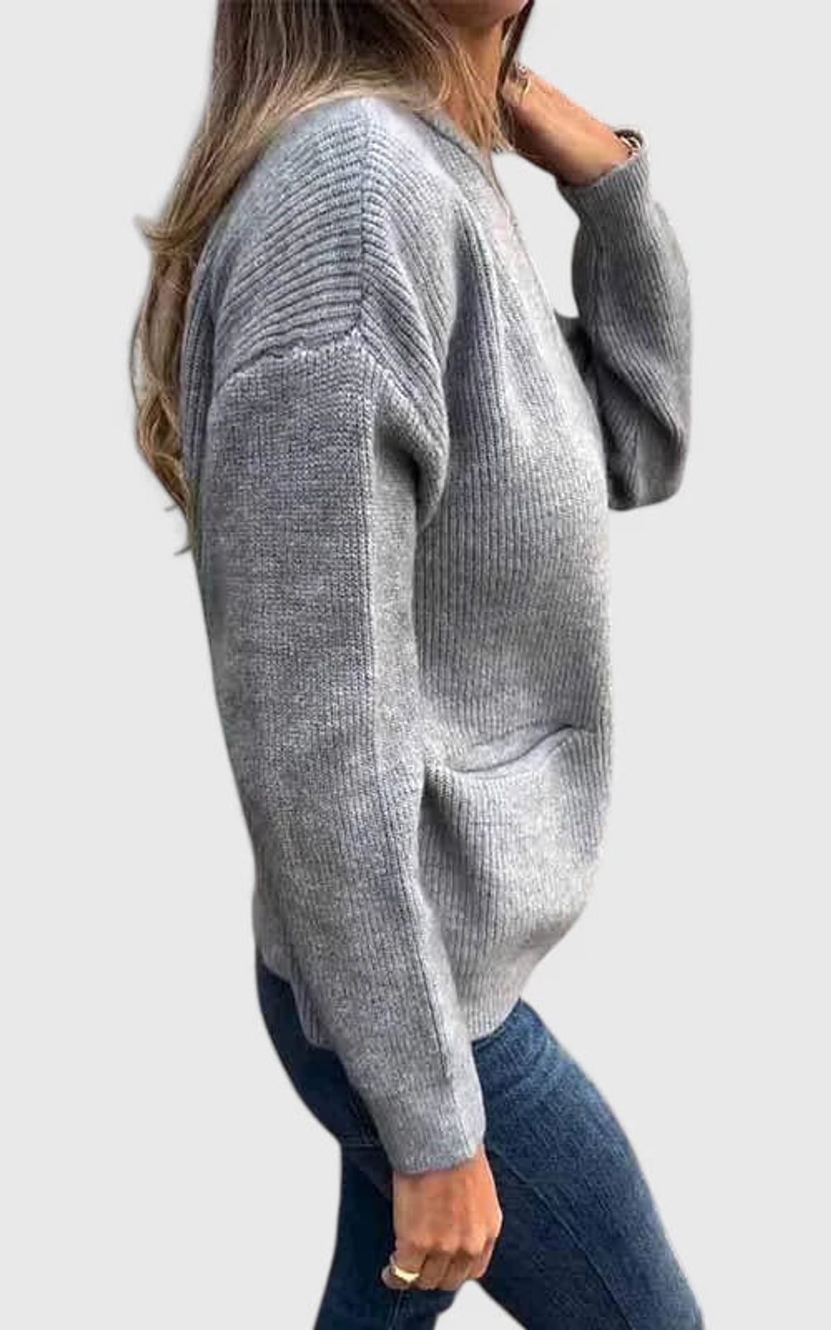gilet femme zippé poches plaquées en gris