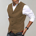 gilet homme col à revers coupe ajustée en marron