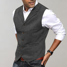 gilet homme col à revers coupe ajustée en gris