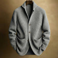 gilet homme col châle boutons en gris