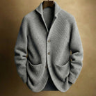 gilet homme col châle boutons en gris