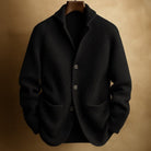 gilet homme col châle boutons en noir