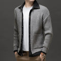 gilet homme col chemise boutonné en gris foncé