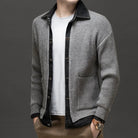 gilet homme col chemise boutonné en gris foncé