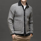 gilet homme col chemise boutonné en gris
