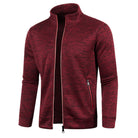 gilet homme col montant zippé en rouge