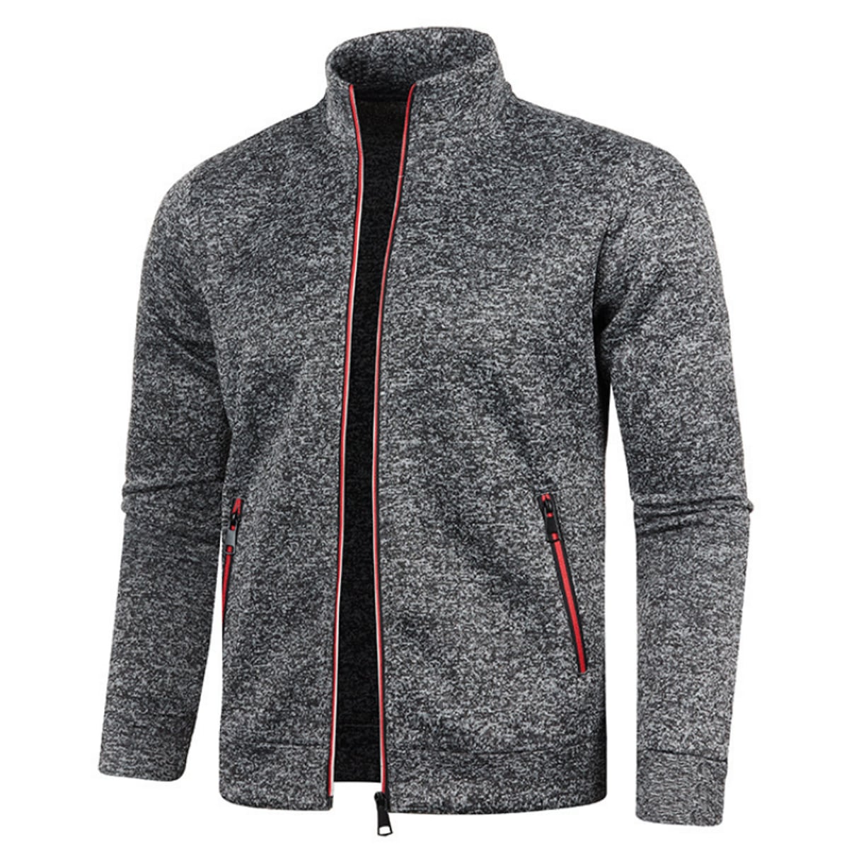 gilet homme col montant zippé en gris