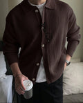 gilet homme col polo boutonné en marron