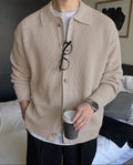 gilet homme col polo boutonné en beige