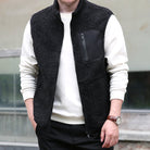 gilet homme coupe décontractée poches zippées noir