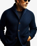 gilet homme habillé col montant boutonné en marine