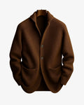 gilet homme habillé col montant boutonné en marron