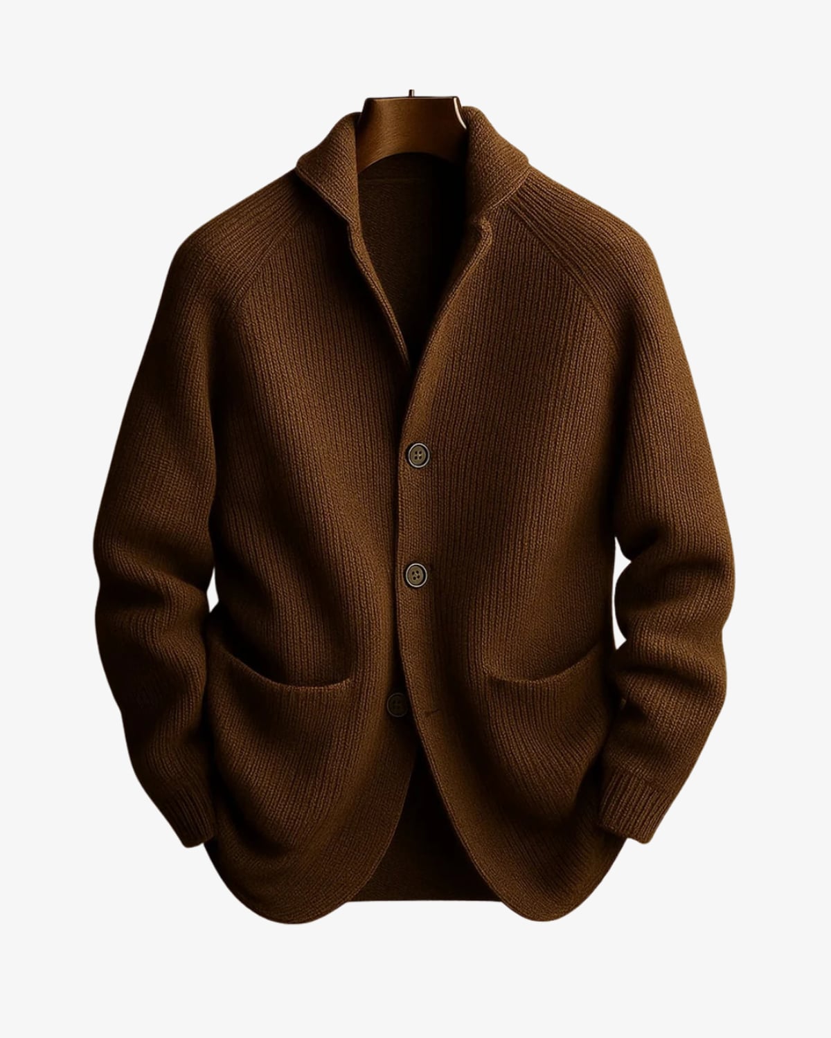 gilet homme habillé col montant boutonné en marron
