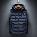 gilet homme sans manches matelassé zippé en bleu