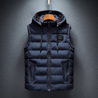 gilet homme sans manches matelassé zippé en bleu