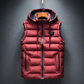 gilet homme sans manches matelassé zippé en rouge