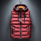 gilet homme sans manches matelassé zippé en rouge