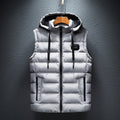 gilet homme sans manches matelassé zippé en gris clair
