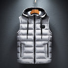 gilet homme sans manches matelassé zippé en gris clair