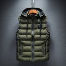 gilet homme sans manches matelassé zippé en vert