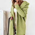 gilet long femme oversize à capuche en vert