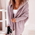 gilet long femme oversize à capuche en violet