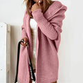 gilet long femme oversize à capuche en rose