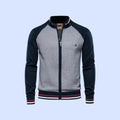 gilet zippé homme col montant bicolore en marine