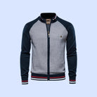 gilet zippé homme col montant bicolore en marine