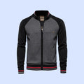 gilet zippé homme col montant bicolore en noir