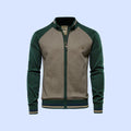 gilet zippé homme col montant bicolore en vert