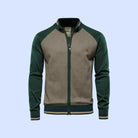 gilet zippé homme col montant bicolore en vert