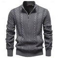 gilet zippé homme col montant texturé en gris foncé