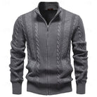 gilet zippé homme col montant texturé en gris foncé