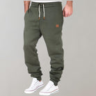 jogging homme coupe droite taille élastiquée en vert